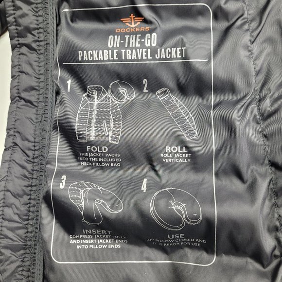 Dockers men's down blend travel coat size L black - Picture 4 of 4